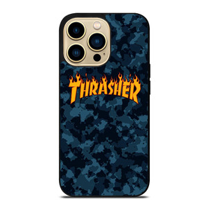 THRASHER SKATEBOARD CAMO BLUE iPhone 14 Pro Max Case Cover