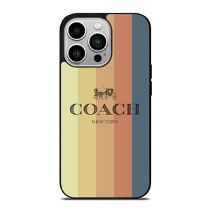 COACH NEW YORK LOGO STRIPES iPhone 14 Pro Case Cover