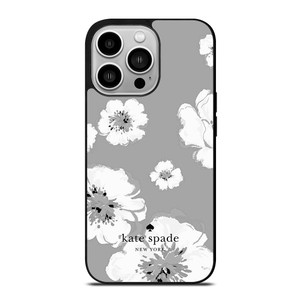 KATE SPADE NEW YORK LOGO FLORAL GRAY iPhone 14 Pro Case Cover