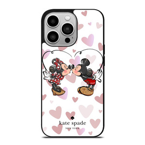 KATE SPADE NEW YORK LOGO MICKEY MINNEY MOUSE DISNEY KISS iPhone 14 Pro Case Cover