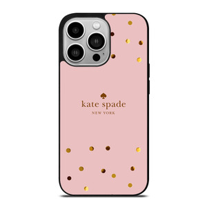 KATE SPADE NEW YORK LOGO PINK GOLDEN POLKADOTS iPhone 14 Pro Case Cover KATE SPADE NEW YORK LOGO PINK GOLDEN POLKADOTS iPhone 14 Pro Case Cover