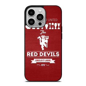 MANCHESTER UNITED FC LOGO FOOTBALL RED DEVILS iPhone 14 Pro Case Cover