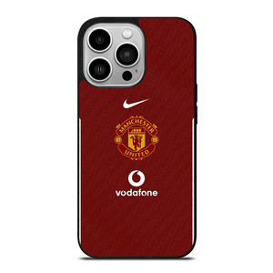 MANCHESTER UNITED FC LOGO FOOTBALL VODAFONE JERSEY iPhone 14 Pro Case Cover