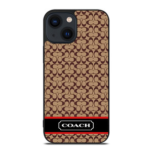 COACH NEW YORK BROWNLOGO PATTERN iPhone 14 Plus Case Cover