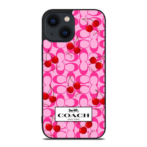 COACH NEW YORK LOGO CHERRY ICON iPhone 14 Plus Case Cover COACH NEW YORK LOGO CHERRY ICON iPhone 14 Plus Case Cover