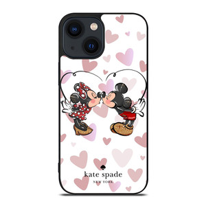 KATE SPADE NEW YORK LOGO MICKEY MINNEY MOUSE DISNEY KISS iPhone 14 Plus Case Cover