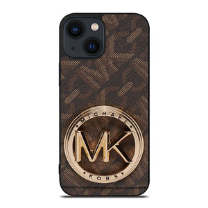 MICHAEL KORS LOGO MK BROWN WALLET iPhone 14 Plus Case Cover