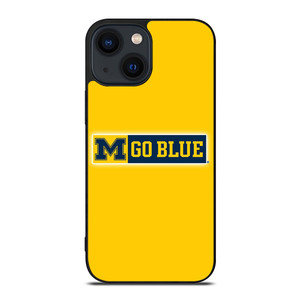 MICHIGAN WOLVERINES GO BLUE UNIVERSITY FOOTBALL LOGO iPhone 14 Plus Case Cover