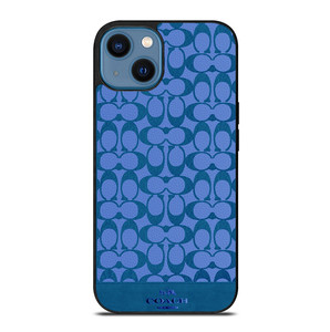 COACH NEW YORK LOGO PATTERN BLUE EMBLEM iPhone 14 Case Cover