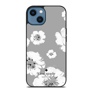KATE SPADE NEW YORK LOGO FLORAL GRAY iPhone 14 Case Cover