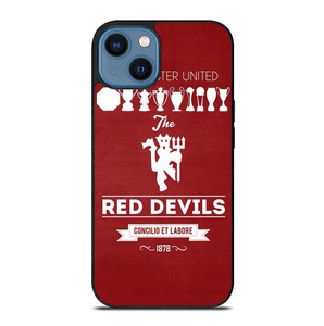 MANCHESTER UNITED FC LOGO FOOTBALL RED DEVILS iPhone 14 Case Cover