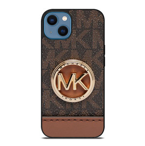 MICHAEL KORS LOGO MK WALLET BROWN iPhone 14 Case Cover