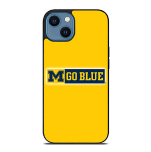 MICHIGAN WOLVERINES GO BLUE UNIVERSITY FOOTBALL LOGO iPhone 14 Case Cover