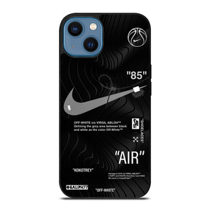 OFF-WHITE NIKE AIR JORDAN BLACK iPhone 14 Case Cover