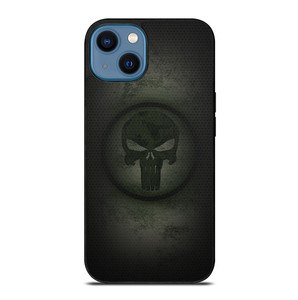 PUNISHER LOGO METAL CARBON iPhone 14 Case Cover PUNISHER LOGO METAL CARBON iPhone 14 Case Cover