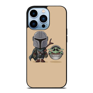 BABY YODA AND MANDALORIAN STAR WARS CUTE iPhone 13 Pro Max Case Cover