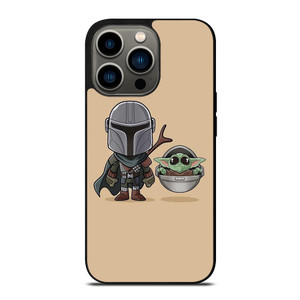 BABY YODA AND MANDALORIAN STAR WARS CUTE iPhone 13 Pro Case Cover