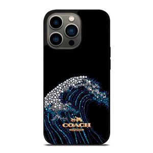 COACH NEW YORK LOGO DIAMOND WAVE iPhone 13 Pro Case Cover