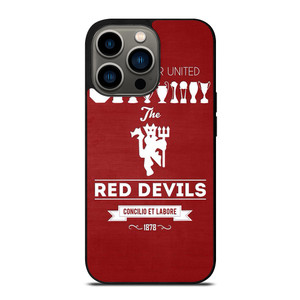 MANCHESTER UNITED FC LOGO FOOTBALL RED DEVILS iPhone 13 Pro Case Cover