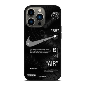 OFF-WHITE NIKE AIR JORDAN BLACK iPhone 13 Pro Case Cover