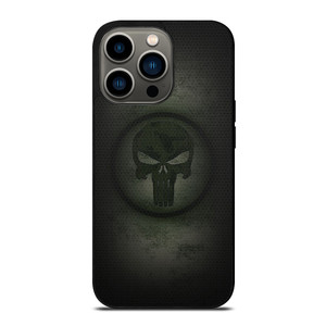PUNISHER LOGO METAL CARBON iPhone 13 Pro Case Cover PUNISHER LOGO METAL CARBON iPhone 13 Pro Case Cover