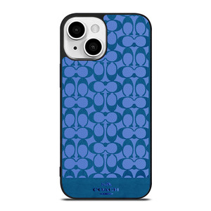 COACH NEW YORK LOGO PATTERN BLUE EMBLEM iPhone 13 Mini Case Cover