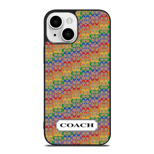 COACH NEW YORK LOGO PATTERN COLORFULI CONS iPhone 13 Mini Case Cover COACH NEW YORK LOGO PATTERN COLORFULI CONS iPhone 13 Mini Case Cover