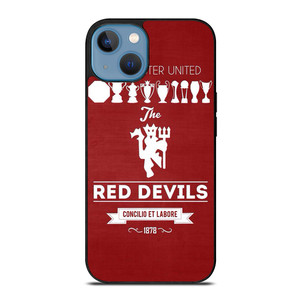 MANCHESTER UNITED FC LOGO FOOTBALL RED DEVILS iPhone 13 Case Cover