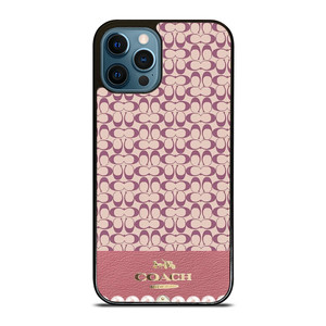 COACH NEW YORK LOGO PINK EMBLEM PATTERN iPhone 12 Pro Max Case Cover