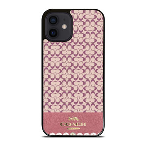 COACH NEW YORK LOGO PINK EMBLEM PATTERN iPhone 12 Mini Case Cover