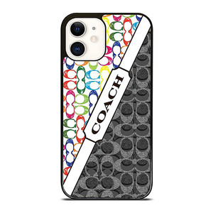 COACH NEW YORK LOGO COLORFULL BLACK ICON iPhone 12 Case Cover