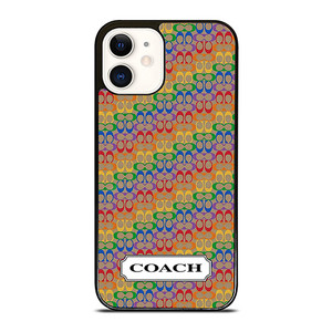 COACH NEW YORK LOGO PATTERN COLORFULI CONS iPhone 12 Case Cover COACH NEW YORK LOGO PATTERN COLORFULI CONS iPhone 12 Case Cover