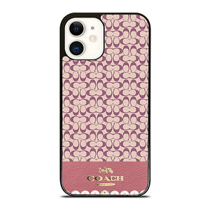 COACH NEW YORK LOGO PINK EMBLEM PATTERN iPhone 12 Case Cover
