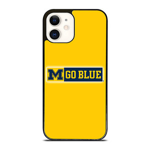 MICHIGAN WOLVERINES GO BLUE UNIVERSITY FOOTBALL LOGO iPhone 12 Case Cover