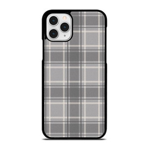 GREY TARTAN PLAID PATTERN iPhone 11 Pro Case Cover