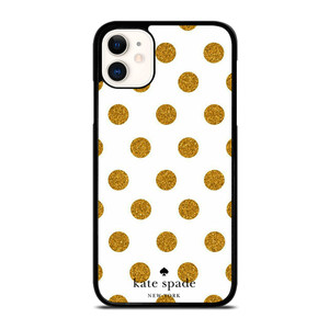 KATE SPADE NEW YORK LOGO GOLDEN POLKADOTS iPhone 11 Case Cover