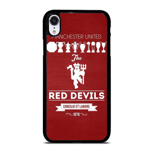 MANCHESTER UNITED FC LOGO FOOTBALL RED DEVILS iPhone XR Case Cover