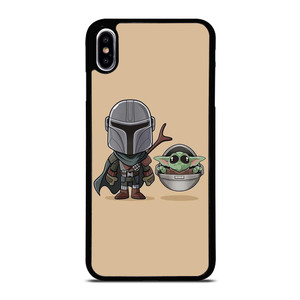BABY YODA AND MANDALORIAN STAR WARS CUTE iPhone XS Max Case Cover