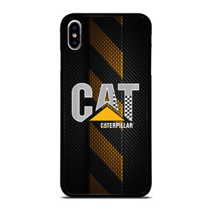 CATERPILLAR TRACTOR LOGO YELLOW METAL TRIPE iPhone XS Max Case Cover