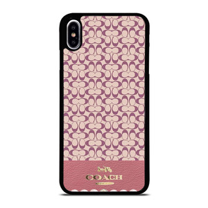 COACH NEW YORK LOGO PINK EMBLEM PATTERN iPhone XS Max Case Cover
