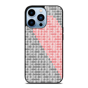 BINARY CODE HALF HEART PATTERN iPhone 13 Pro Max Case Cover