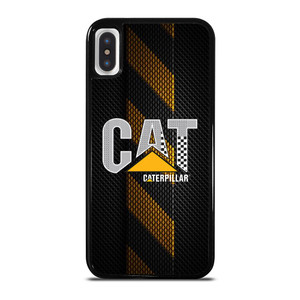 CATERPILLAR TRACTOR LOGO YELLOW METAL TRIPE iPhone X / XS Case Cover