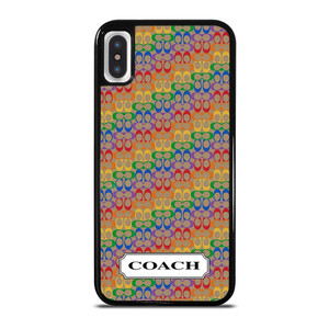 COACH NEW YORK LOGO PATTERN COLORFULI CONS iPhone X / XS Case Cover COACH NEW YORK LOGO PATTERN COLORFULI CONS iPhone X / XS Case Cover