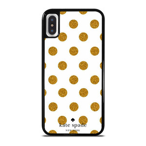 KATE SPADE NEW YORK LOGO GOLDEN POLKADOTS iPhone X / XS Case Cover
