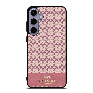 COACH NEW YORK LOGO PINK EMBLEM PATTERN Samsung Galaxy S24 Plus Case Cover