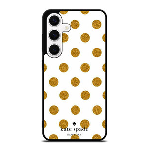 KATE SPADE NEW YORK LOGO GOLDEN POLKADOTS Samsung Galaxy S24 Case Cover