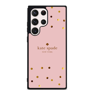 KATE SPADE NEW YORK LOGO PINK GOLDEN POLKADOTS Samsung Galaxy S23 Ultra Case Cover