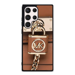 MICHAEL KORS LOGO MK PADLOCK BROWN Samsung Galaxy S23 Ultra Case Cover