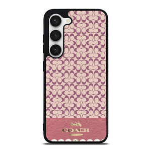 COACH NEW YORK LOGO PINK EMBLEM PATTERN Samsung Galaxy S23 Case Cover