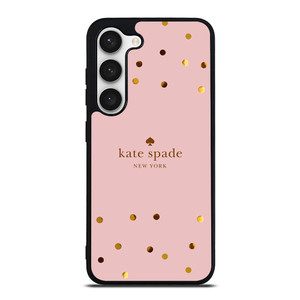 KATE SPADE NEW YORK LOGO PINK GOLDEN POLKADOTS Samsung Galaxy S23 Case Cover